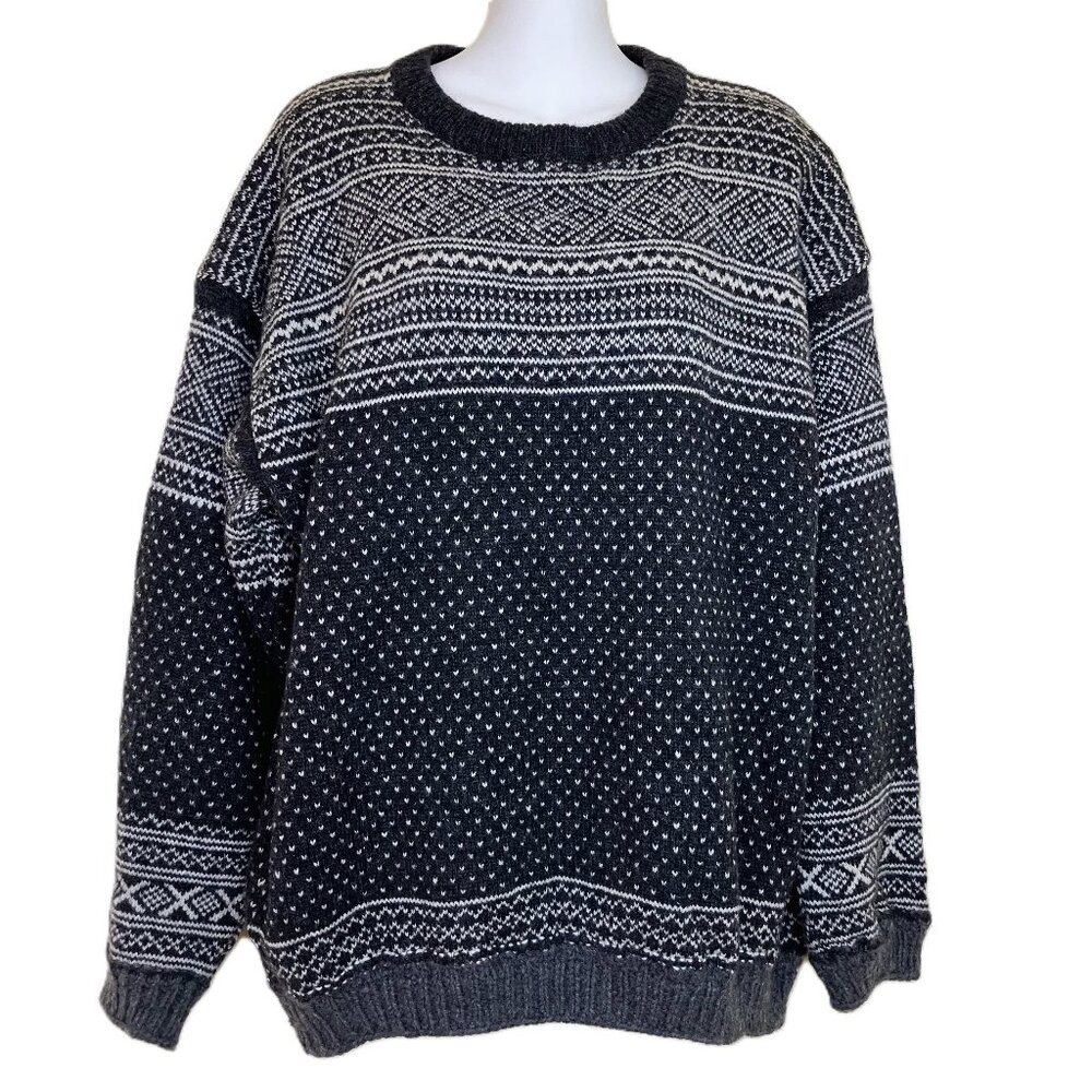 Creem by Adelsten Fair Isle Shetland Wool Pullover Sweater Vintage 90s